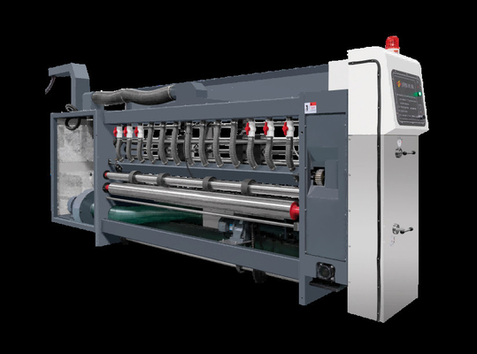 G6-0920 Cartone ondulato a pressione libera Struttura di alimentazione del piombo bordo trasferimento del vuoto 4 Stampa a colori + slotter + cutter + vibratore + stacker